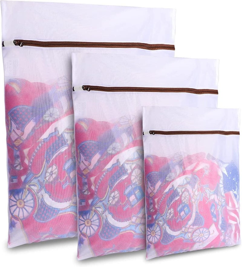 GOGOODA 3 PCS Laundry Mesh Bags Delicates Wash Bags for Lingerie Stockings (1 Large 16 x 20 Inches, 1 Medium 12 x 16 Inches, 1 Small 8 x 12 Inches) - Image 1